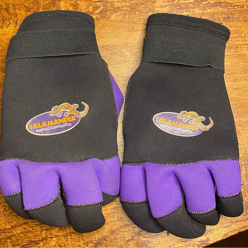 Salamander Neoprene Scuba Diving Gloves Purple Black Textured Grip
